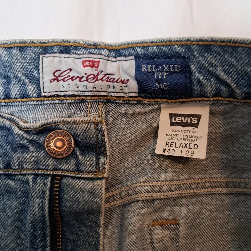Vintage Levis Jeans Mens 40 Blue 540 Signature 100% Cotton Relaxed Fit 90s 40X29